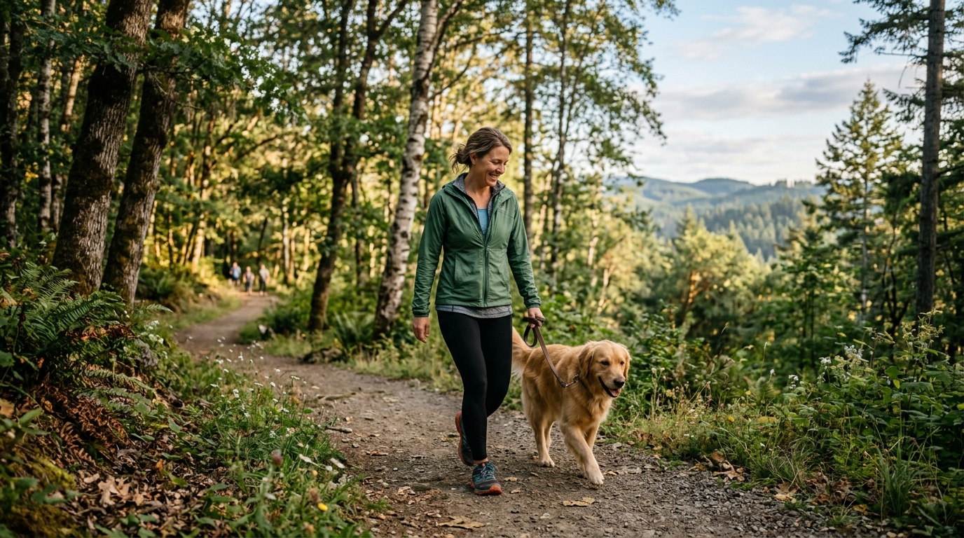 Napi séta a természetben, aktív életmód